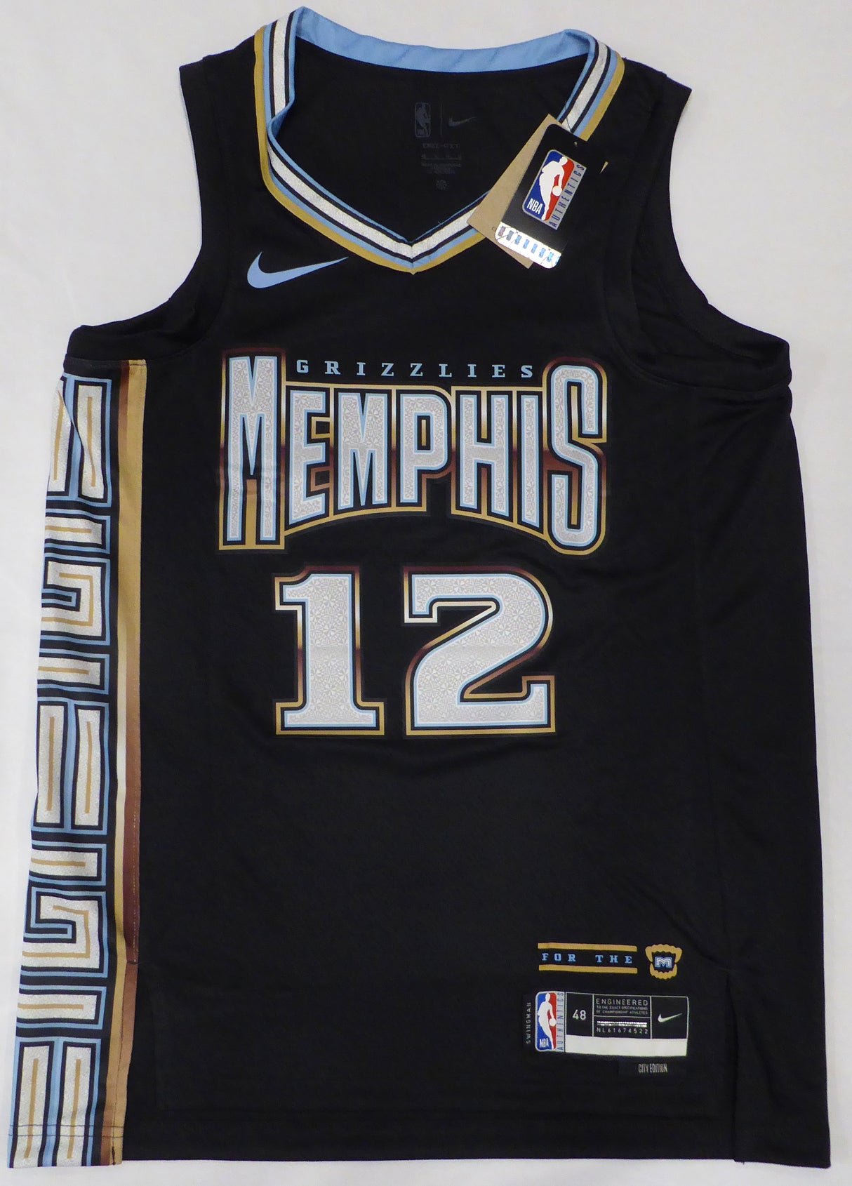 Memphis Grizzlies Ja Morant Autographed Black Nike City Edition Jersey Size L Beckett BAS QR #BJ68061