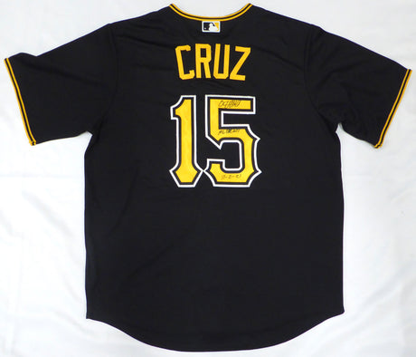 Pittsburgh Pirates Oneil Cruz Autographed Black Nike Jersey Size L "MLB Debut 10-2-21" Beckett BAS QR #BH038513