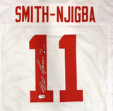 Ohio State Buckeyes Jaxon Smith-Njigba Autographed White Jersey Beckett BAS QR #WW79766