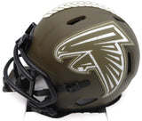 Kyle Pitts Autographed Atlanta Falcons Army Green Salute to Service Speed Mini Helmet Beckett BAS QR #1W528564