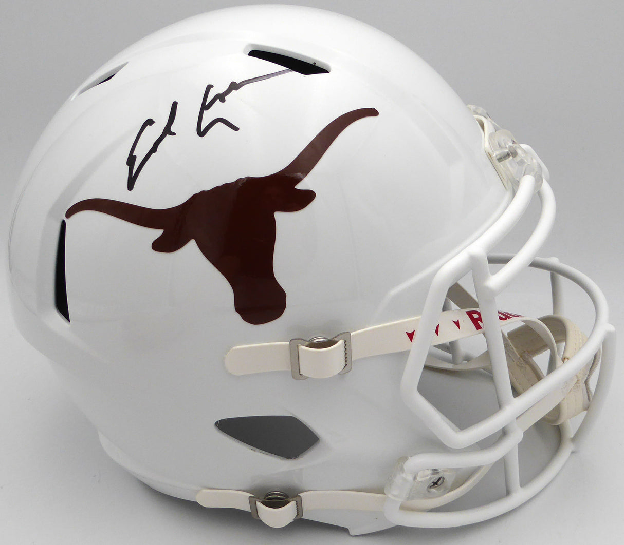 Earl Campbell Autographed White Full Size Replica Helmet Texas Longhorns Beckett BAS QR #W743933