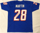 New England Patriots Curtis Martin Autographed Blue Jersey Beckett BAS QR #BM37178