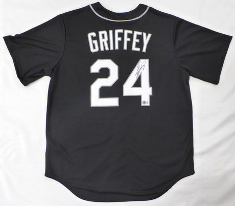 Seattle Mariners Ken Griffey Jr. Autographed Black Nike Jersey Beckett BAS QR #1W448737