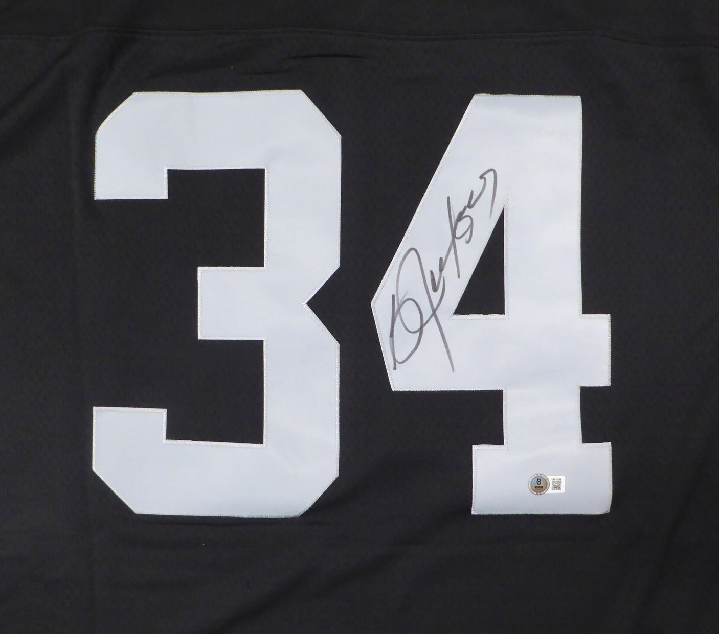 Oakland Raiders Bo Jackson Autographed Black Authentic Mitchell & Ness Jersey Beckett BAS QR #1W615166