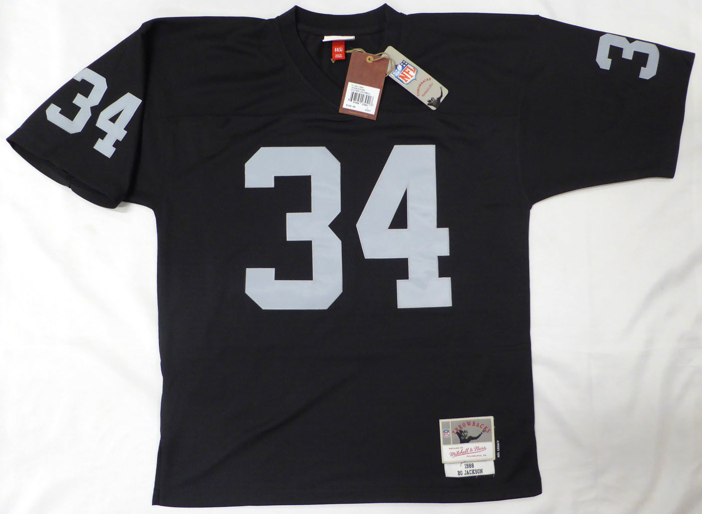 Oakland Raiders Bo Jackson Autographed Black Authentic Mitchell & Ness Jersey Beckett BAS QR #1W615081