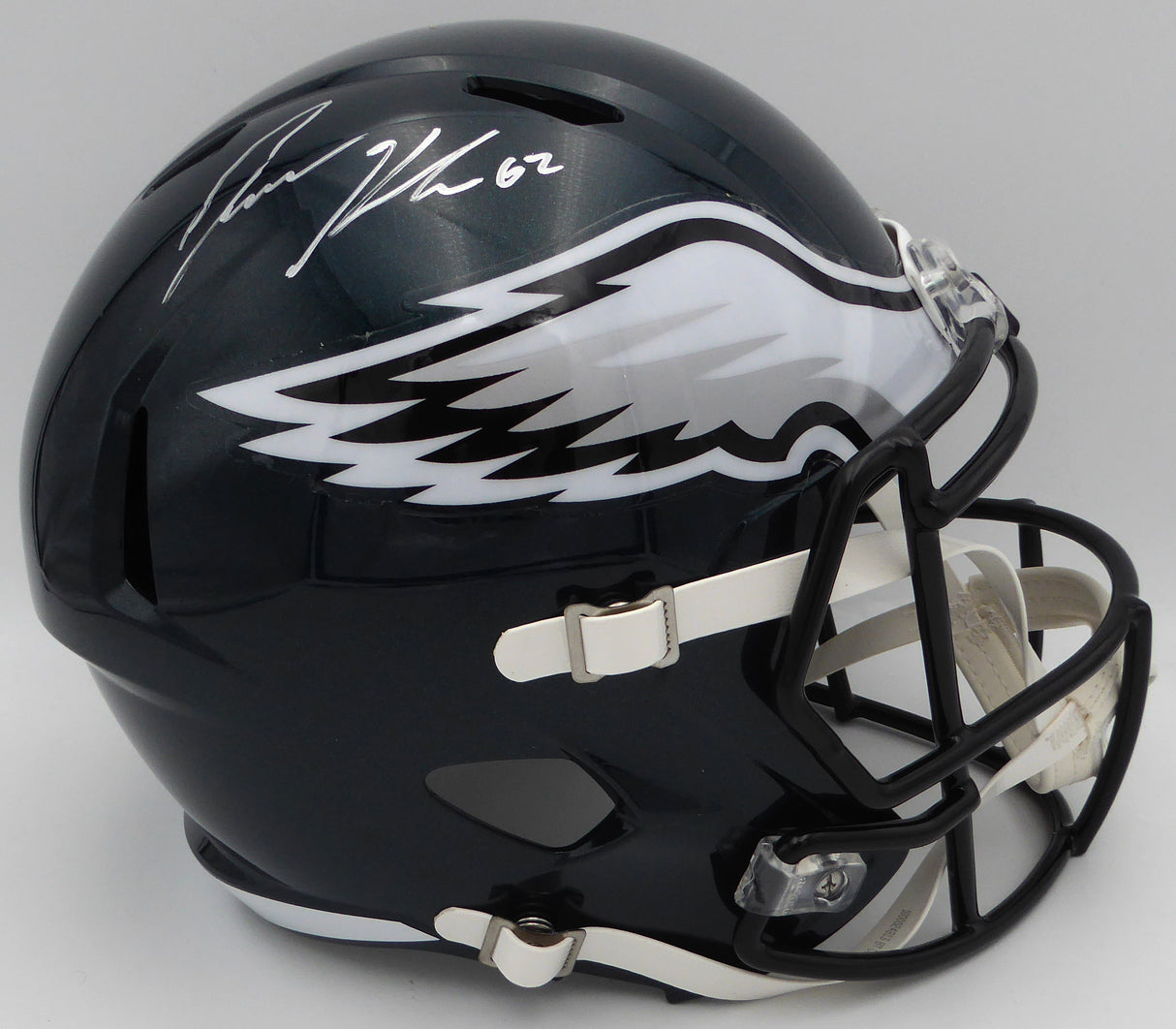 Jason Kelce Autographed Full Size Replica Helmet Philadelphia Eagles Beckett BAS QR #BN13769