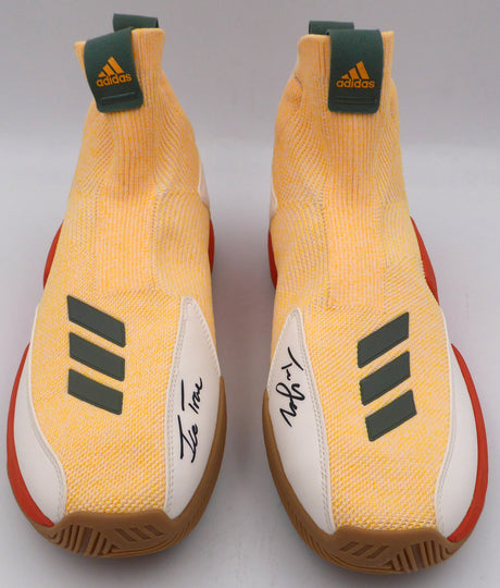 Trae Young Autographed Peach Adidas Shoes "Ice Trae" Atlanta Hawks Light Strike Size 12 Beckett BAS QR #BL93428