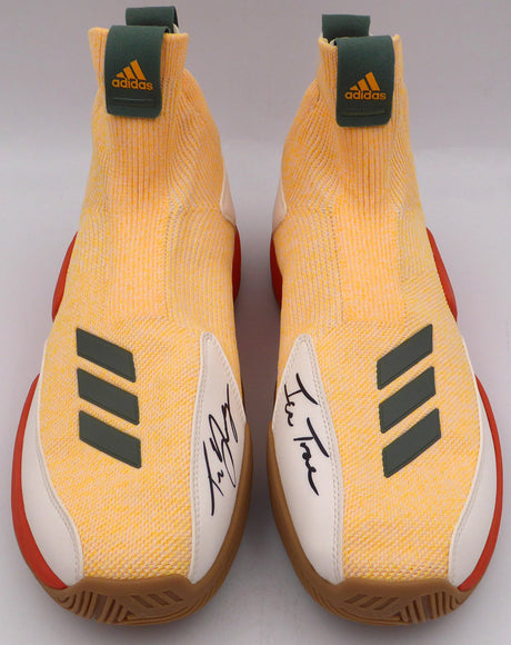 Trae Young Autographed Peach Adidas Shoes "Ice Trae" Atlanta Hawks Light Strike Size 12.5 Beckett BAS QR #BL93441