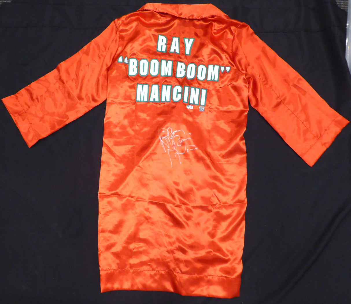 Ray "Boom Boom" Mancini Autographed Red Boxing Robe Beckett BAS QR #BH26859