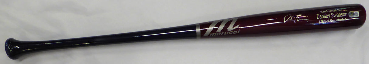 Dansby Swanson Autographed Game Model Marucci Bat Chicago Cubs Beckett BAS QR #BM98948