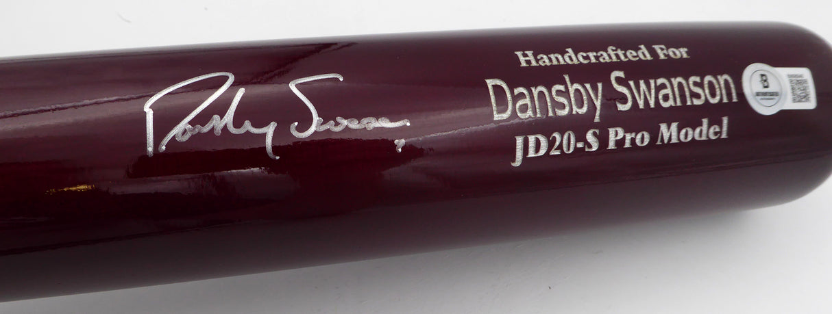 Dansby Swanson Autographed Game Model Marucci Bat Chicago Cubs Beckett BAS QR #BM98948