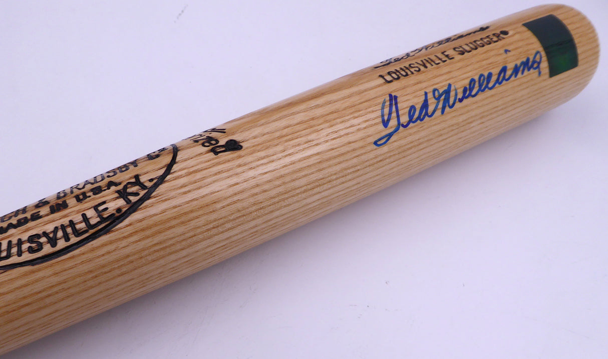 Ted Williams Autographed Louisville Slugger Bat Boston Red Sox Beckett BAS QR #A53576