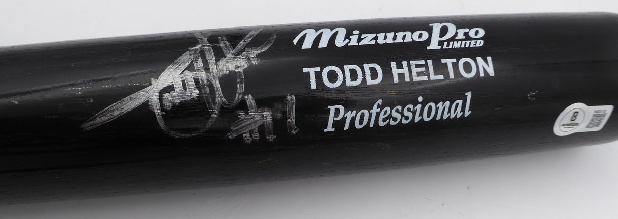 Todd Helton Autographed Game Model Mizuno Bat Colorado Rockies Beckett BAS QR #BM02118