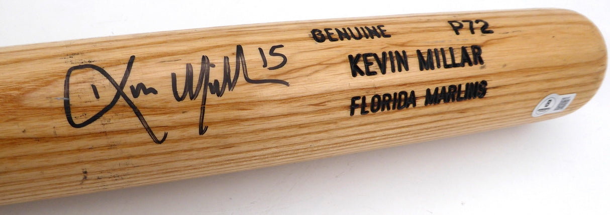 Kevin Millar Autographed Game Model Louisville Slugger Bat Florida Marlins Beckett BAS QR #BM02107