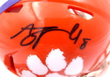 AJ A.J. Terrell Autographed Orange Speed Mini Helmet Clemson Tigers Fanatics Holo #XP14004370