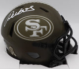 Deebo Samuel Autographed Camo Salute to Service Speed Mini Helmet San Francisco 49ers Fanatics Holo #XP14004360