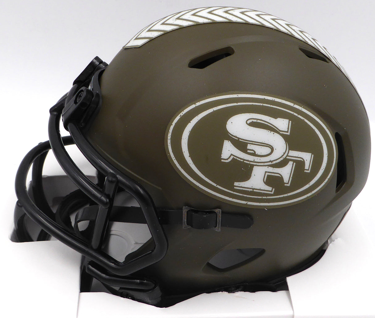 Deebo Samuel Autographed Camo Salute to Service Speed Mini Helmet San Francisco 49ers Fanatics Holo #XP14004360