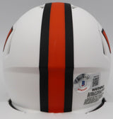 Jaelan Phillips Autographed White Lunar Eclipse Mini Helmet Miami Hurricanes Beckett BAS QR #W461424