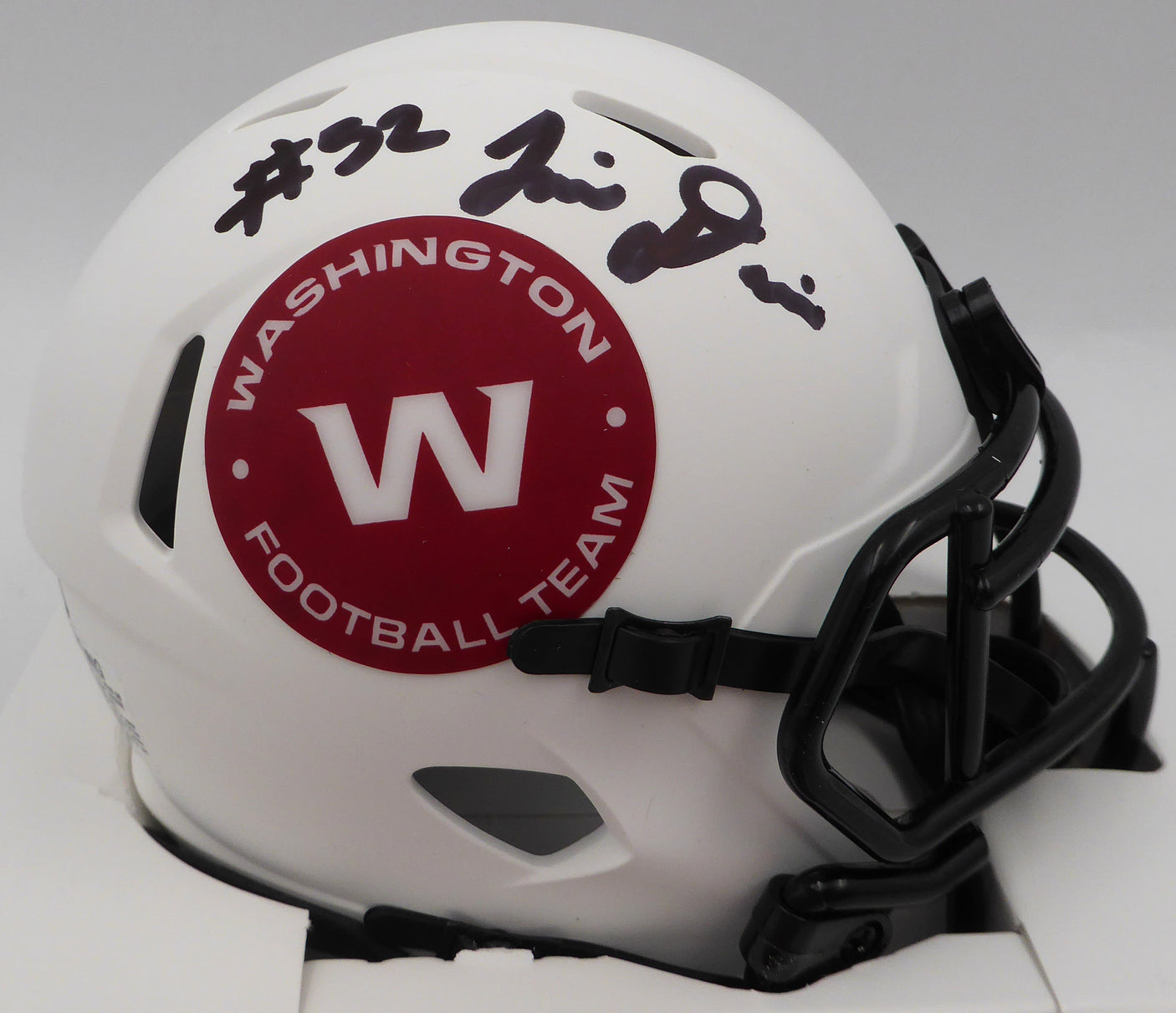 Jamin Davis Autographed White Lunar Eclipse Mini Helmet Washington Football Team Fanatics Holo #B761413