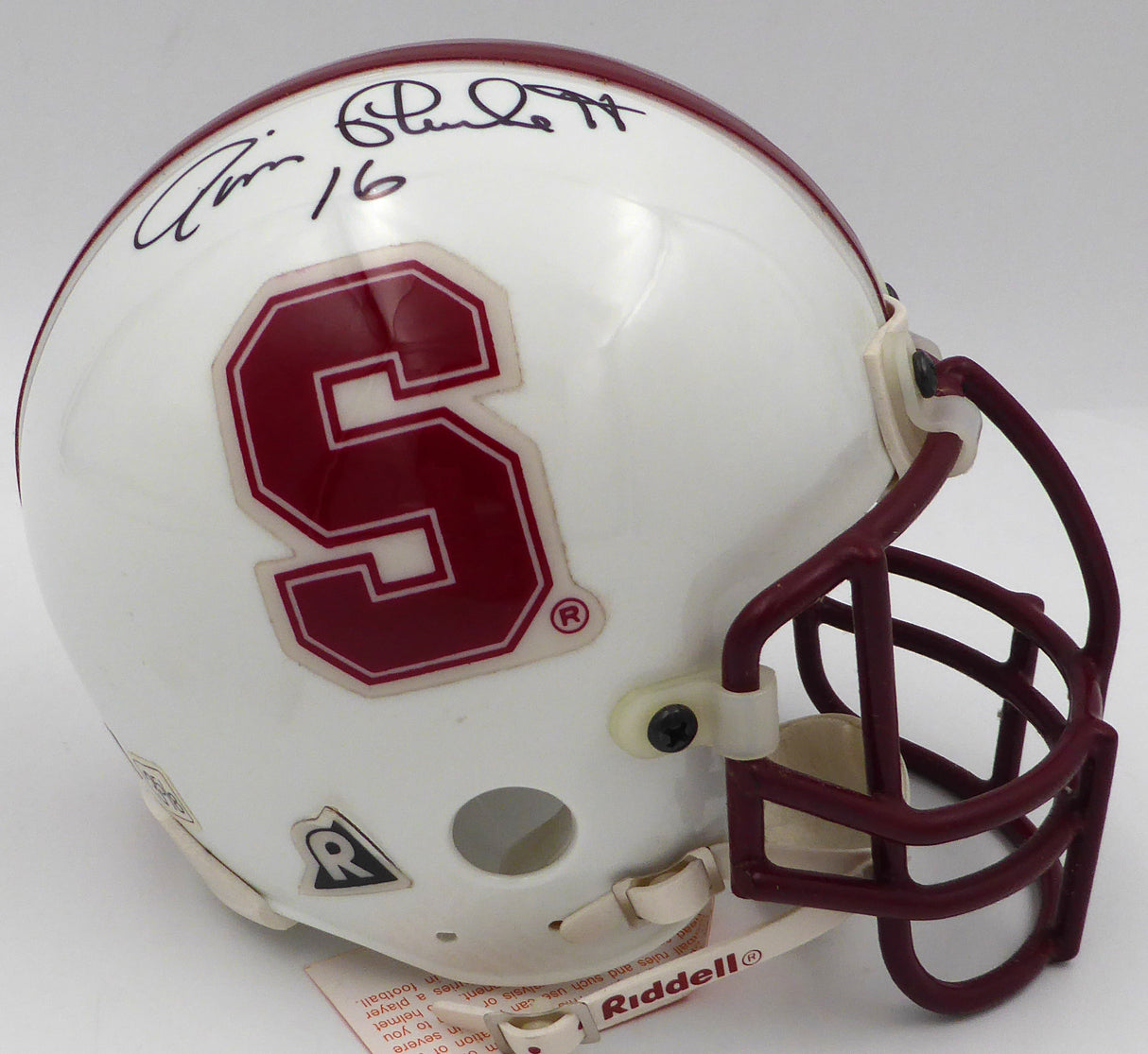 Jim Plunket Autographed White Replica Mini Helmet Stanford Cardinal Fanatics Holo #B802414