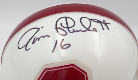 Jim Plunkett Autographed White Replica Mini Helmet Stanford Cardinal Fanatics Holo #B802414