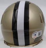 Mark Ingram Autographed Gold Speed Mini Helmet New Orleans Saints Beckett BAS QR #WY81295