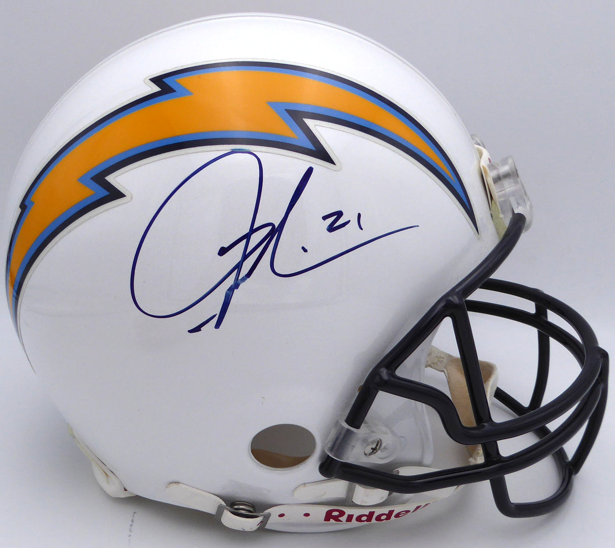 LaDainian Tomlinson Autographed White Full Size Authentic Helmet San Diego Chargers Beckett BAS QR #BL65386