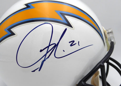 LaDainian Tomlinson Autographed White Full Size Authentic Helmet San Diego Chargers Beckett BAS QR #BL65386