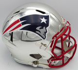 Tom Brady Autographed Chrome Silver Full Size Replica Helmet New England Patriots TriStar Holo #1901988