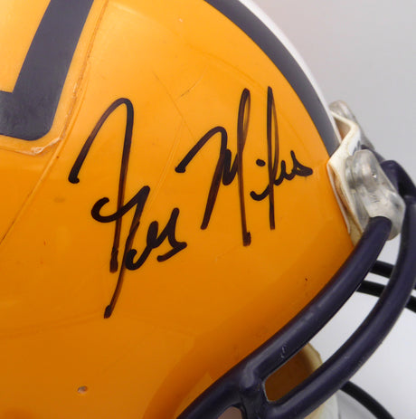 Les Miles & Josh Booty Autographed Full Size Authentic Helmet LSU Tigers Beckett BAS QR #BL65396