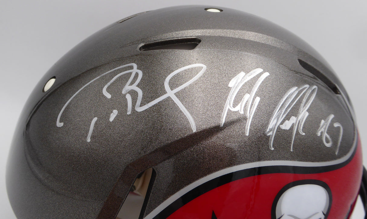 Tom Brady & Rob Gronkowski Autographed Full Size Authentic Helmet Tampa Bay Buccaneers Fanatics Holo #B241051