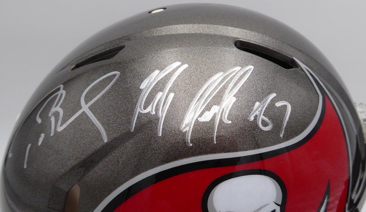 Tom Brady & Rob Gronkowski Autographed Full Size Authentic Helmet Tampa Bay Buccaneers Fanatics Holo #B241051