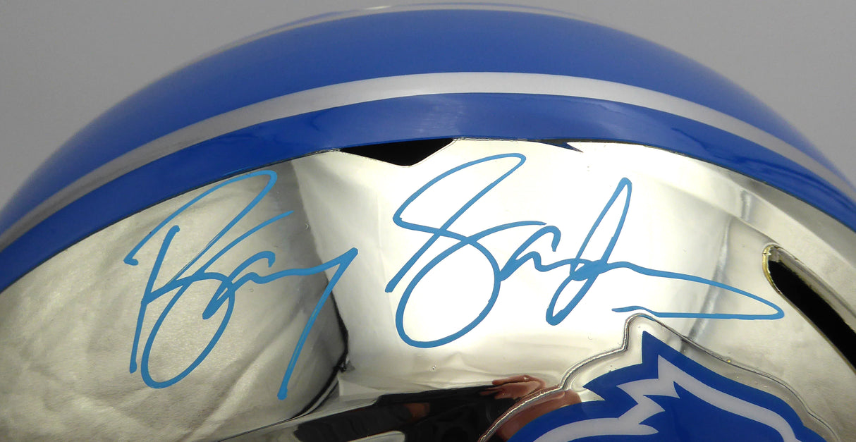 Barry Sanders Autographed Full Size Authentic Helmet Detroit Lions Beckett BAS QR #S65198