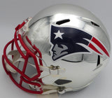 Tom Brady Autographed Chrome Silver Full Size Replica Helmet New England Patriots TriStar Holo #1901979