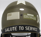 Barry Sanders Autographed Detroit Lions Salute To Service Full Size Speed Replica Helmet Schwartz Sports #A544155