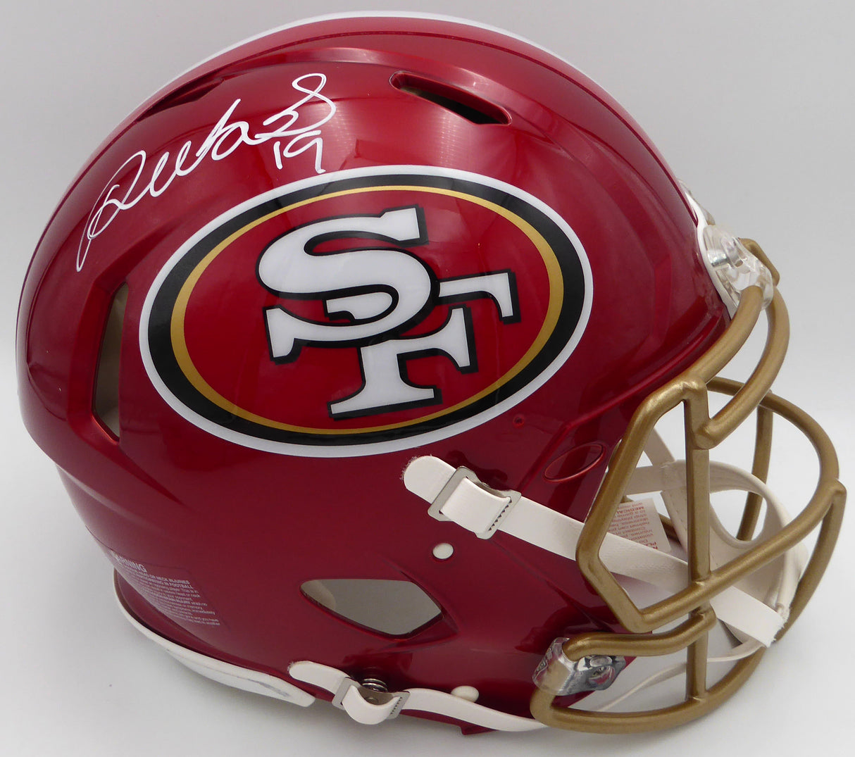 Deebo Samuel Autographed San Francisco 49ers Flash Red Authentic Full Size Speed Helmet Fanatics Holo #B802423