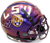 Joe Burrow Autographed LSU Tigers Purple Chrome Authentic Full Size Game Issued Speed Flex Helmet Limited Edition #1/1 Fanatics Holo #A838097