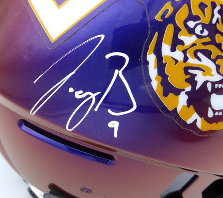 Joe Burrow Autographed LSU Tigers Purple Chrome Authentic Full Size Game Issued Speed Flex Helmet Limited Edition #1/1 Fanatics Holo #A838097