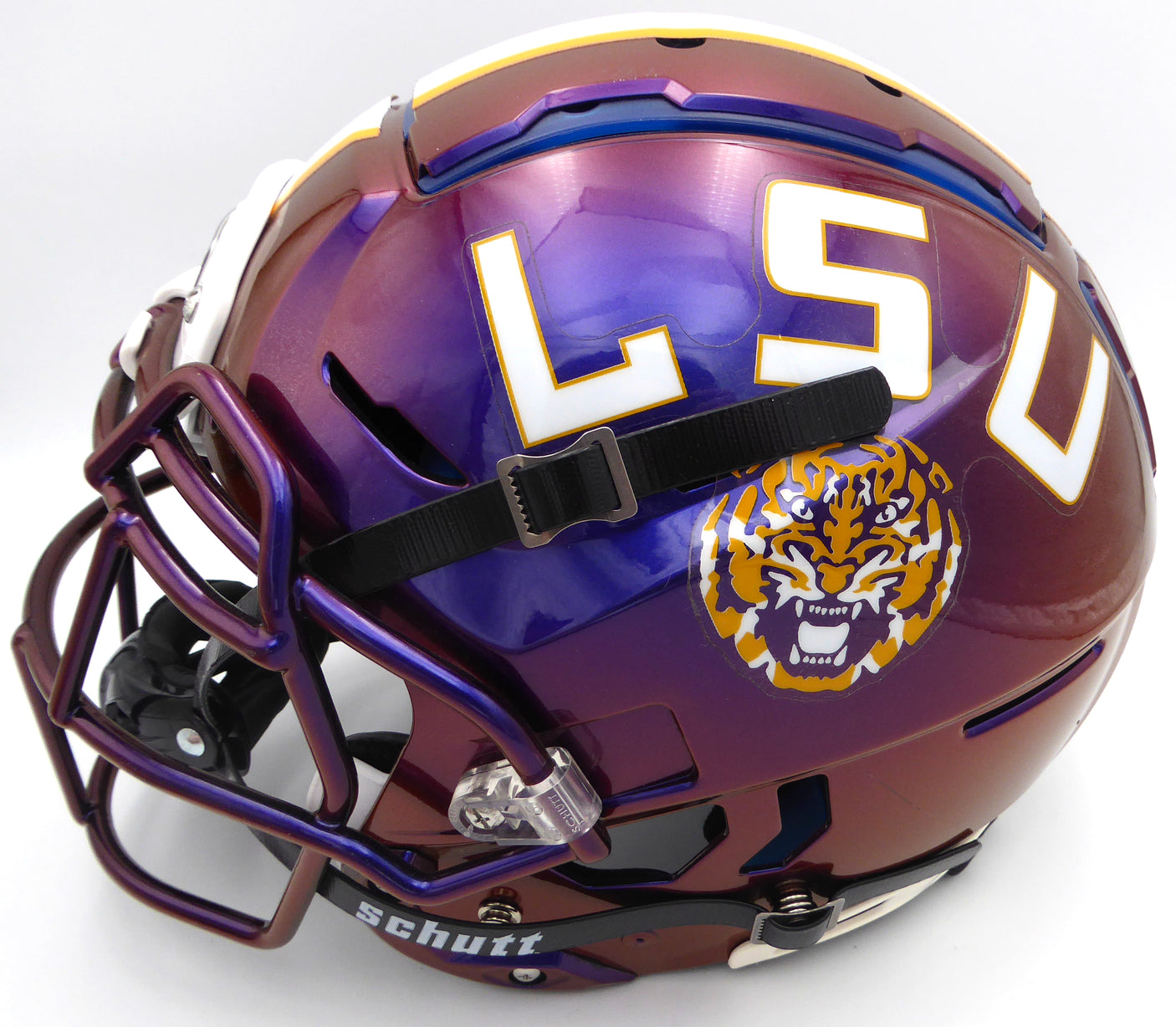 Joe Burrow Autographed LSU Tigers Purple Chrome Authentic Full Size Game Issued Speed Flex Helmet Limited Edition #1/1 Fanatics Holo #A838097