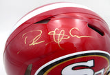 Deion Sanders Autographed San Francisco 49ers Flash Red Authentic Full Size Speed Helmet With Visor Beckett BAS QR #WS48833