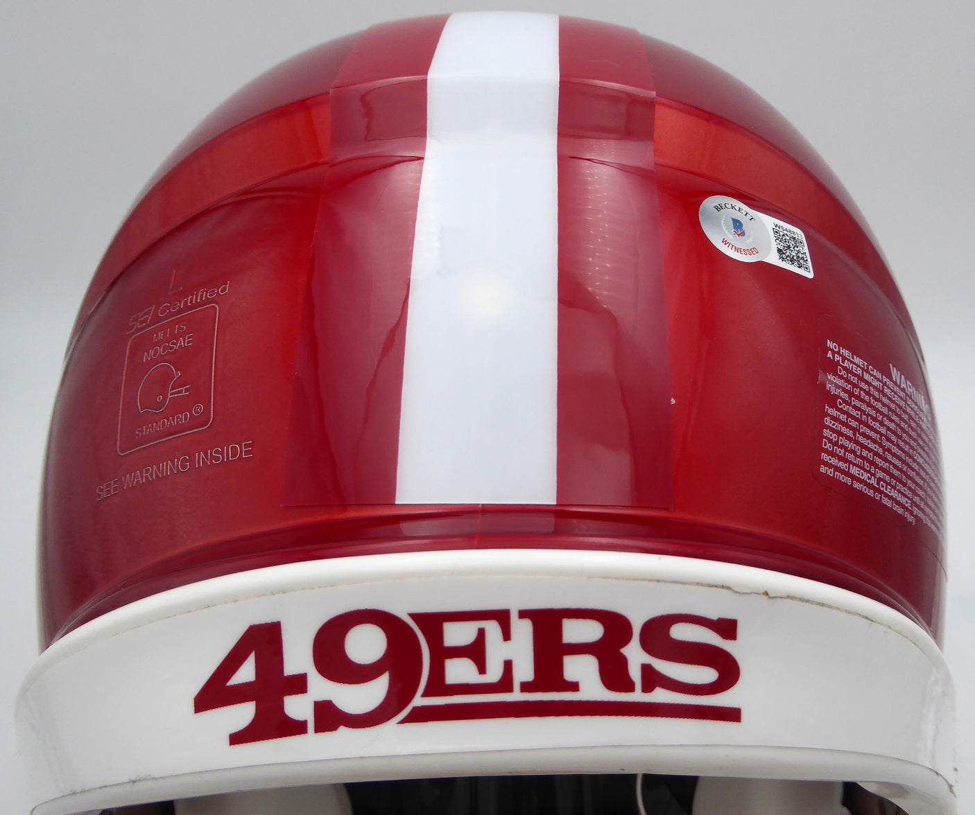 Deion Sanders Autographed San Francisco 49ers Flash Red Authentic Full Size Speed Helmet With Visor Beckett BAS QR #WS48833