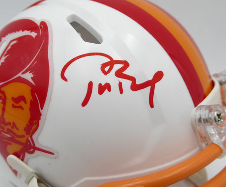 Tom Brady Autographed Tampa Bay Buccaneers Mini Helmet Fanatics Holo #LG20382985