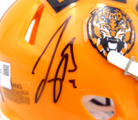 Joe Burrow Autographed LSU Tigers Mini Helmet Fanatics Holo #QL84414392