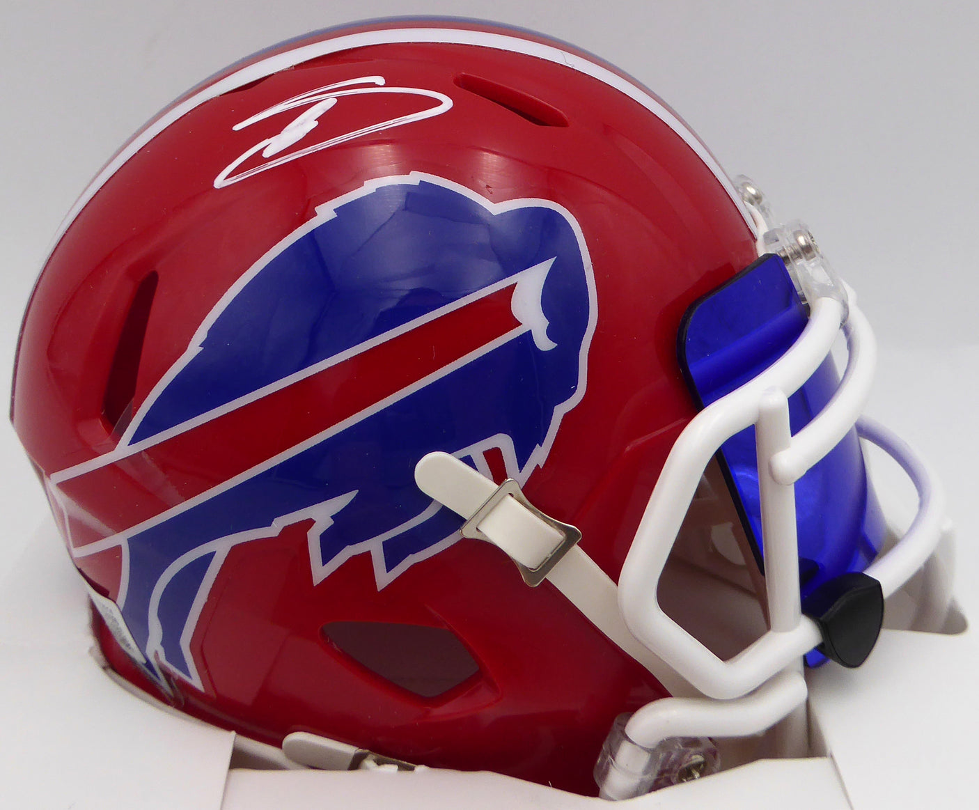 Stefon Diggs Autographed Buffalo Bills Mini Helmet With Visor Beckett BAS QR #W508014