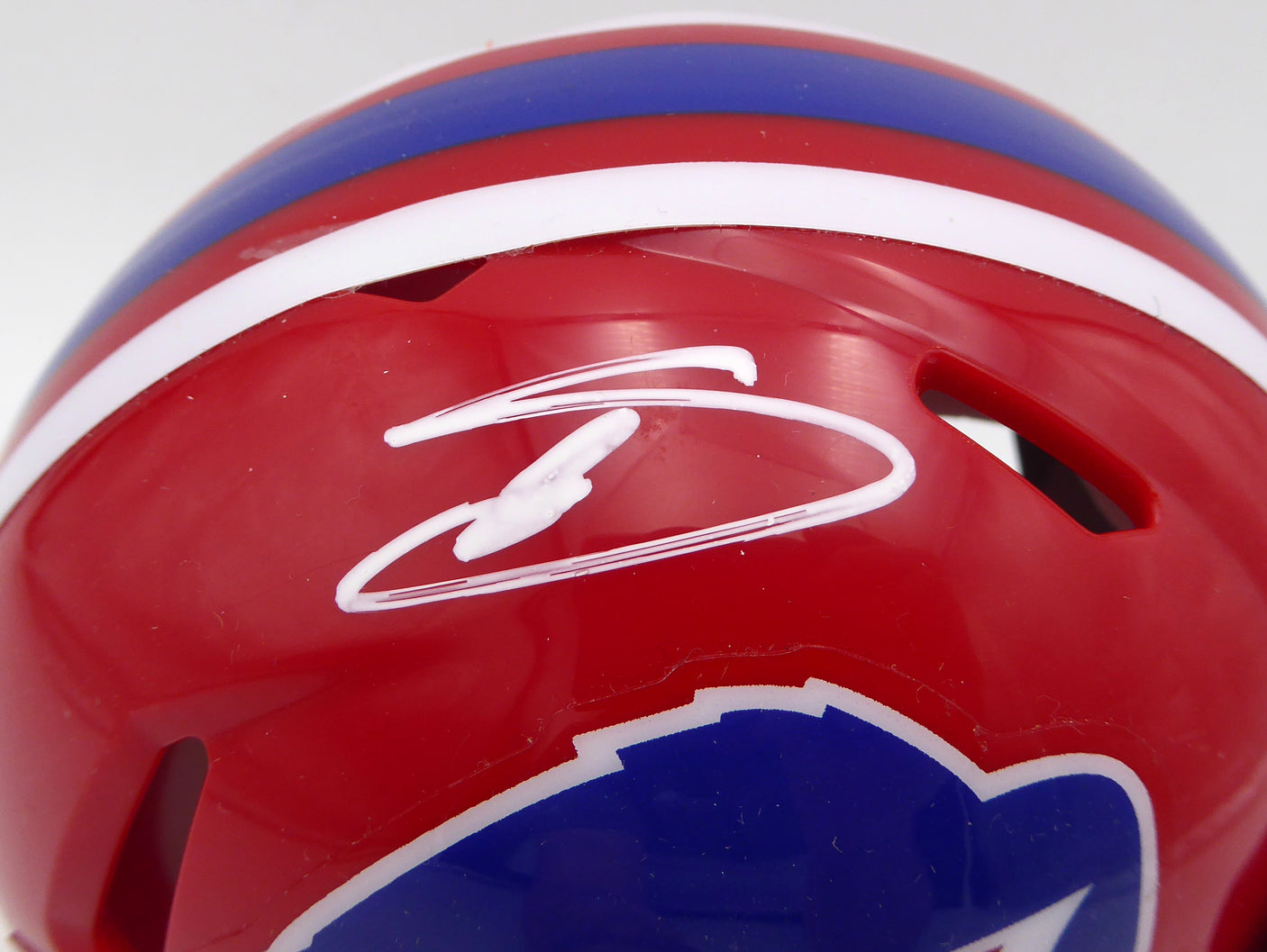 Stefon Diggs Autographed Buffalo Bills Mini Helmet With Visor Beckett BAS QR #W508014