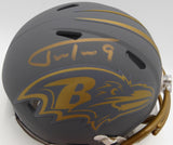 Justin Tucker Autographed Baltimore Ravens Slate Gray Mini Helmet JSA #WB354649