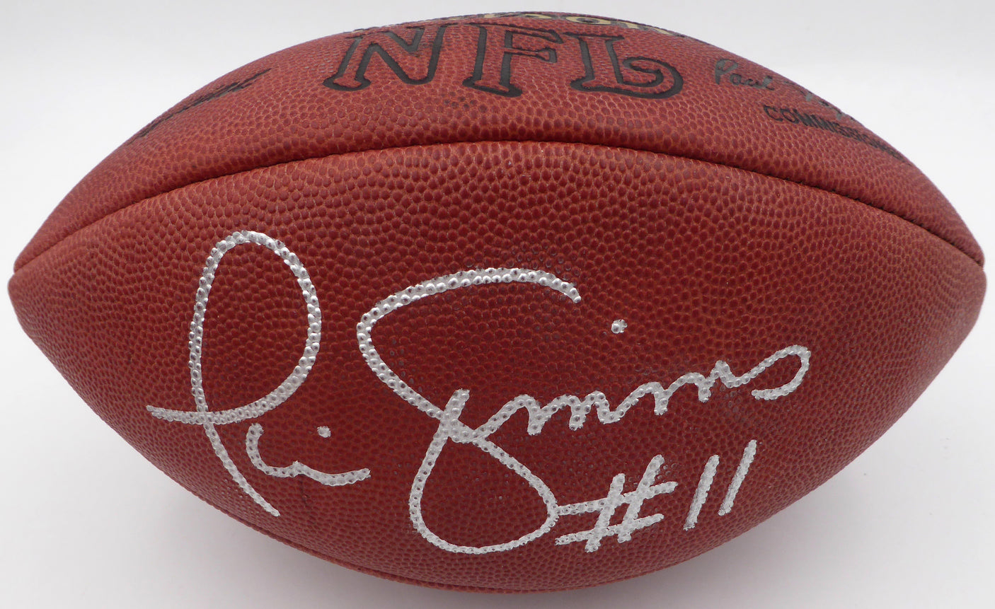 Phil Simms Autographed NFL Leather Football New York Giants Beckett BAS QR #BH26909