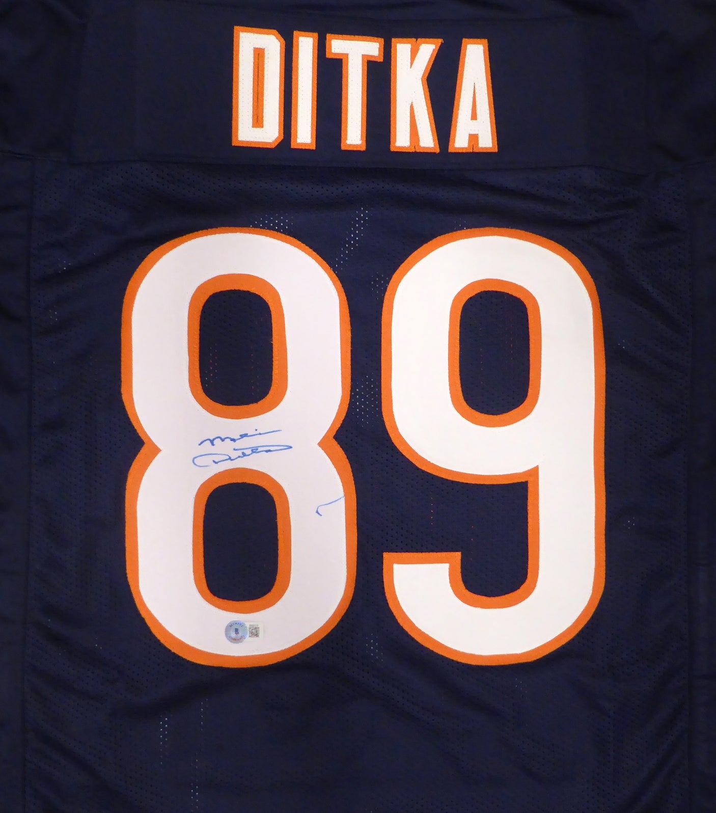 Chicago Bears Mike Ditka Autographed Blue Jersey (Mark) Beckett BAS QR #BK82174