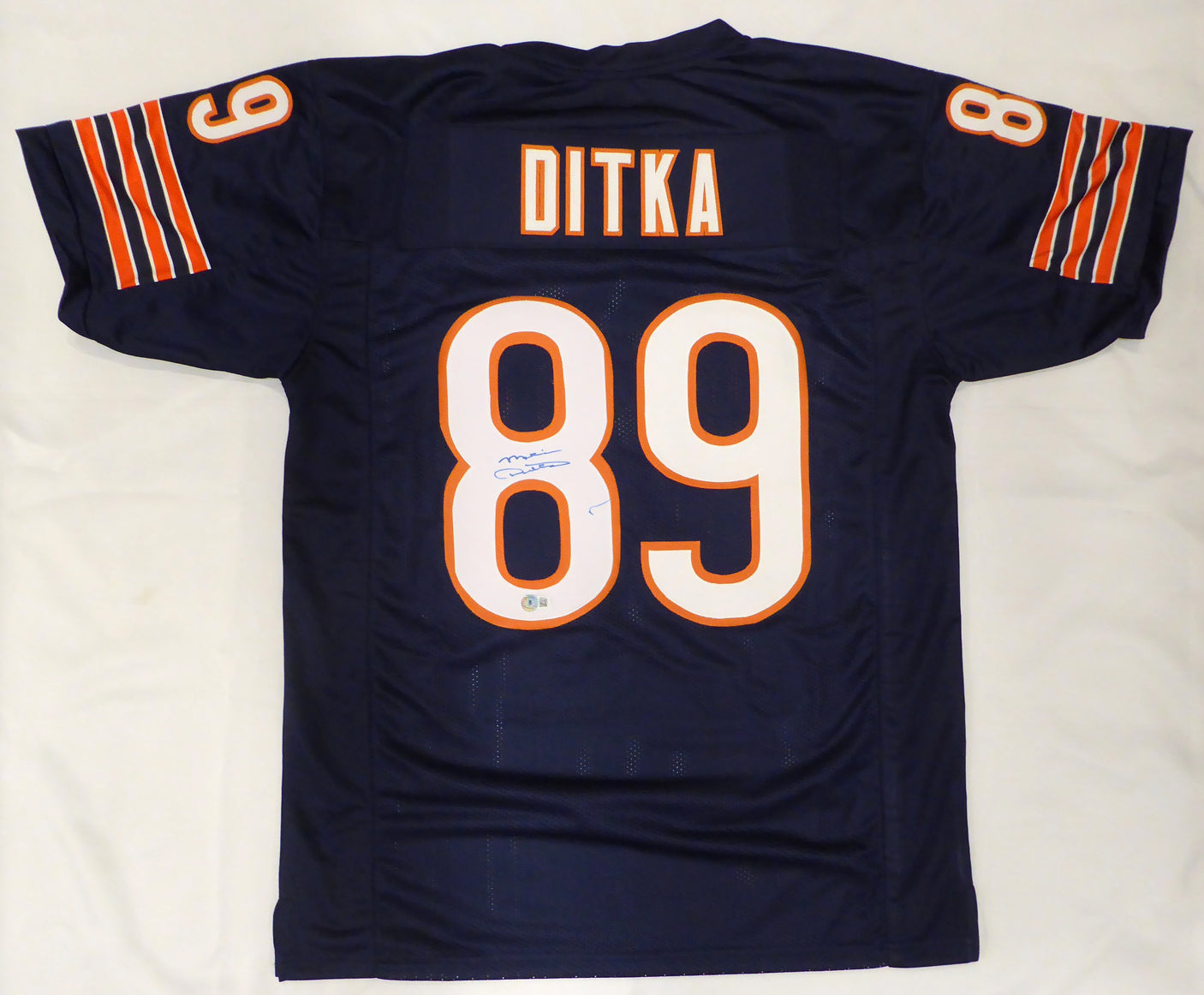 Chicago Bears Mike Ditka Autographed Blue Jersey (Mark) Beckett BAS QR #BK82174