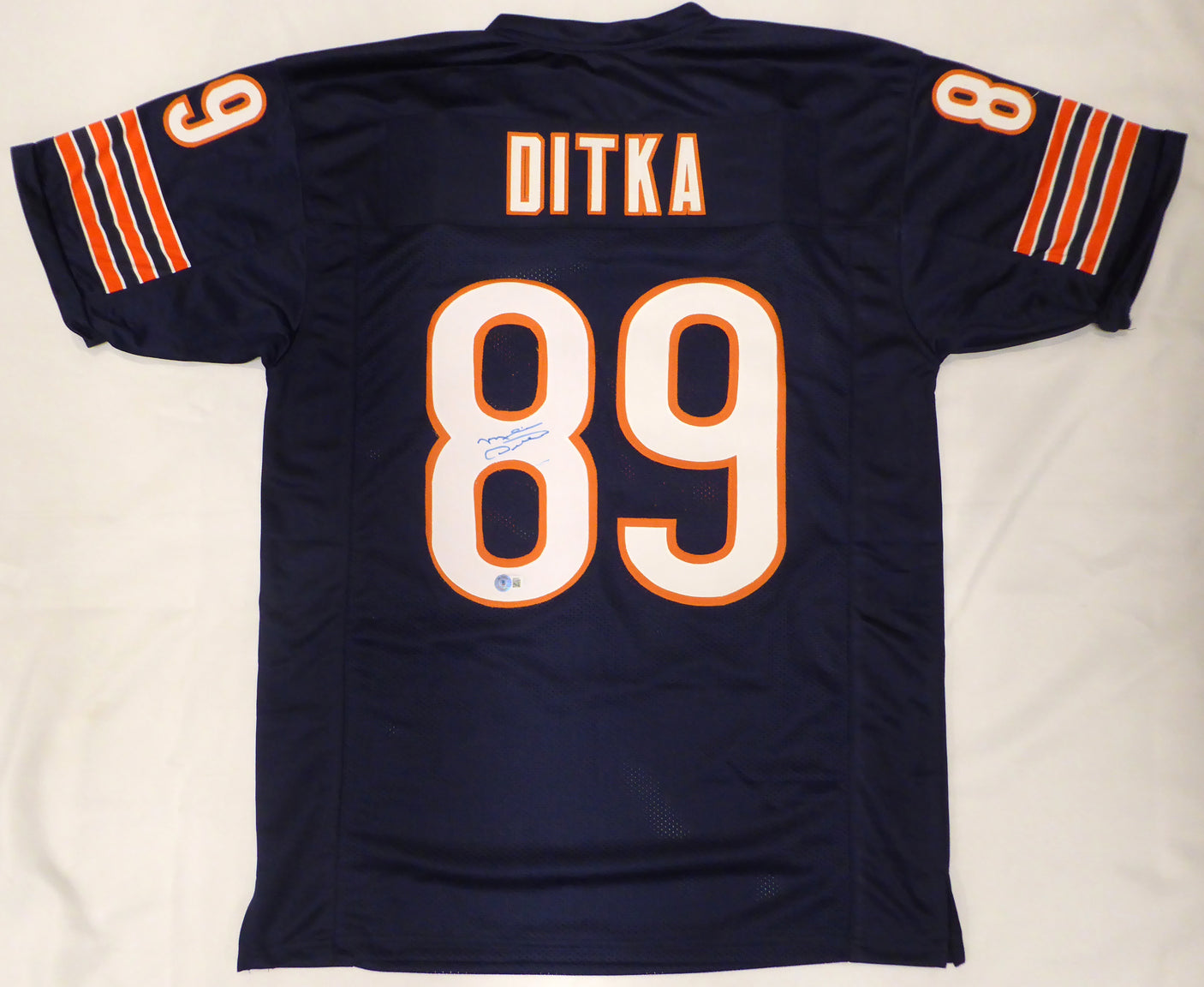 Chicago Bears Mike Ditka Autographed Blue Jersey (Mark) Beckett BAS QR #BK82167